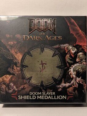 Doom The Dark Ages Slayer Shield Medallion Official Bethesda Metal Figurine
